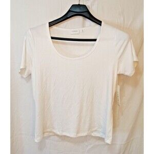 Cyrus Women's T-shirt Off White Short Sleeve Scoop-Neck Pull-over Size:XL